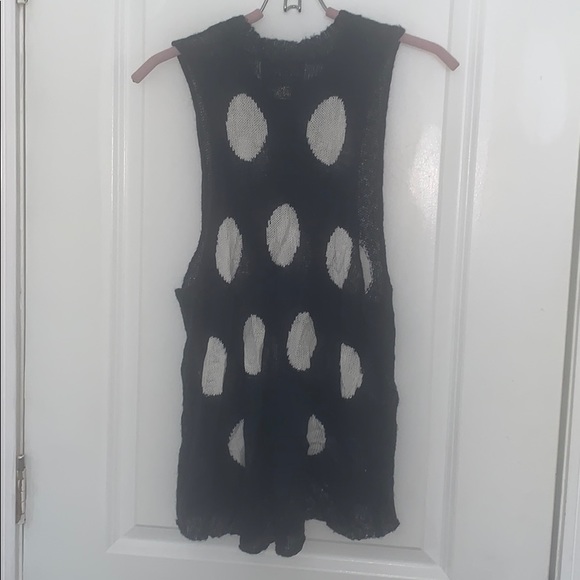 Wildfox Navy Blue and White Polka Dot Knit Tank - Picture 2 of 4